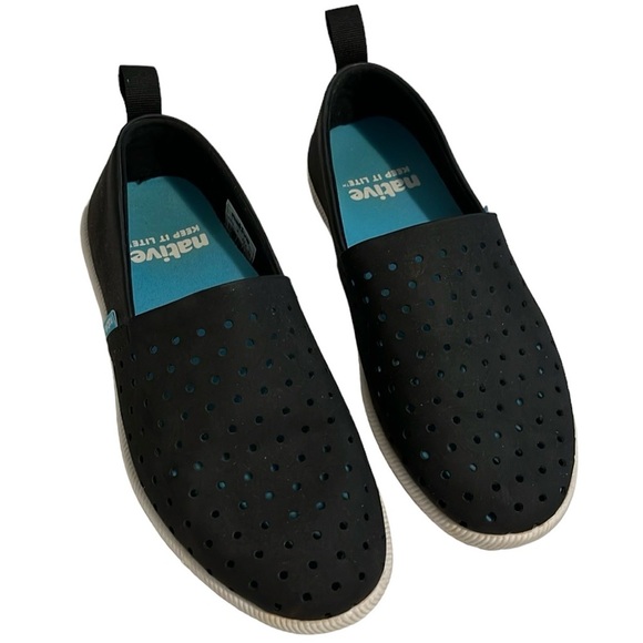 Native Venice Cutout Perforated Slip-Ons - Black Unisex M 3/W 5/EU 34.5 - Picture 1 of 10